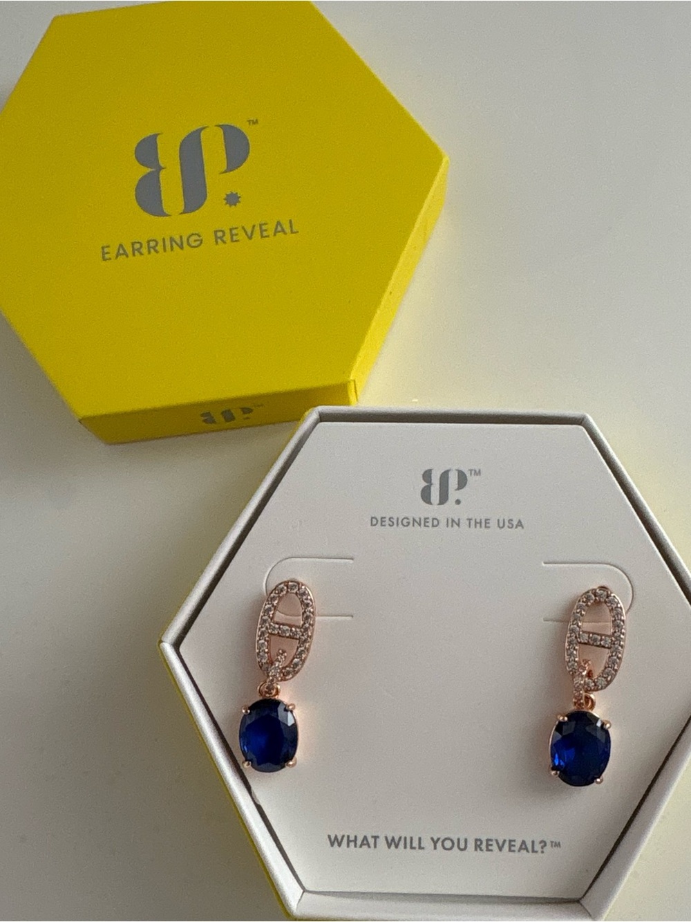Bomb Party She’s Giving High End Earrings ER49961 Bruma Blue Spinel Rose Gold